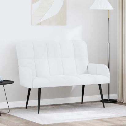 Canapea cu două locuri Alb 115 x 61 x 87 cm țesătură GartenMobel Dekor