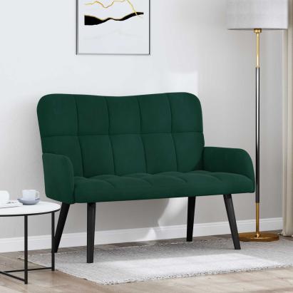 Canapea cu două locuri Verde închis 115 x 61 x 87 cm Catifea GartenMobel Dekor