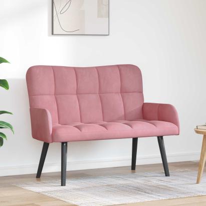 Canapea cu două locuri Roz 115 x 61 x 87 cm Catifea GartenMobel Dekor