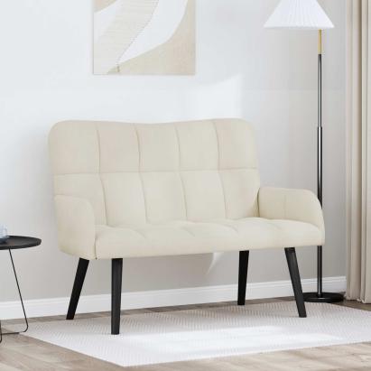 Canapea cu două locuri Crem 115 x 61 x 87 cm Catifea GartenMobel Dekor