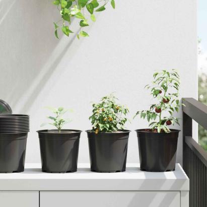 Vaza pentru flori 100 pcs Negru Ø 15 x 13 cm Plastic GartenMobel Dekor