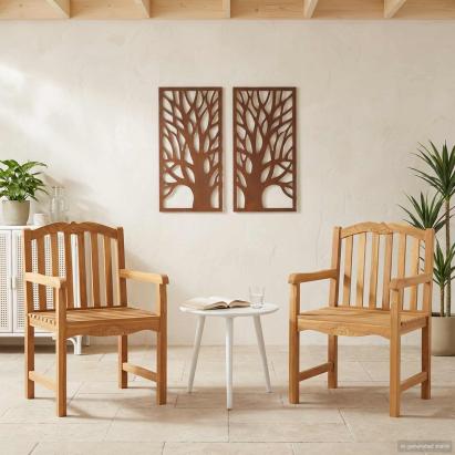 Scaun pentru Grădină 2 pcs natural 58 x 60 x 93 cm GartenMobel Dekor