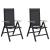 Scaune de grădină rabatabile 2 pcs Negru 58 x 73 x 111,5 cm GartenMobel Dekor