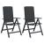 Scaune de grădină rabatabile 2 pcs Negru 58 x 71 x 112 cm GartenMobel Dekor
