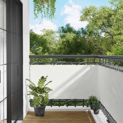 Ecran de balcon Alb 75 x 200 cm Oxford alu acoperit cu PU GartenMobel Dekor