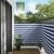 Ecran de balcon din material Oxford 110x400 cm, albastru si alb