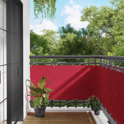 Ecran de balcon roșu 75x200 cm, Oxford cu PU, rezistent UV și apă