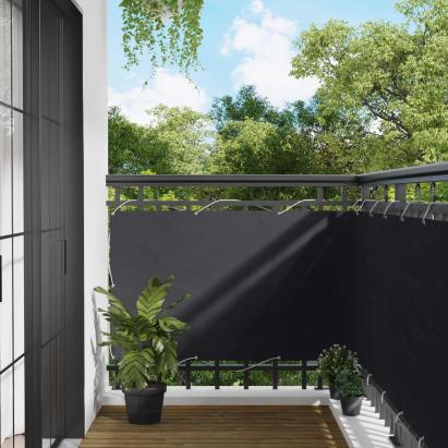 Ecran de balcon negru 90x200 cm, rezistent UV si hidrofug, Oxford cu PU