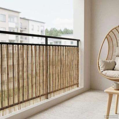 Gard de Grădină Carbonizat 500 x 100 cm Stuf GartenMobel Dekor