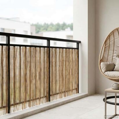 Gard de Grădină Carbonizat 600 x 100 cm Stuf GartenMobel Dekor