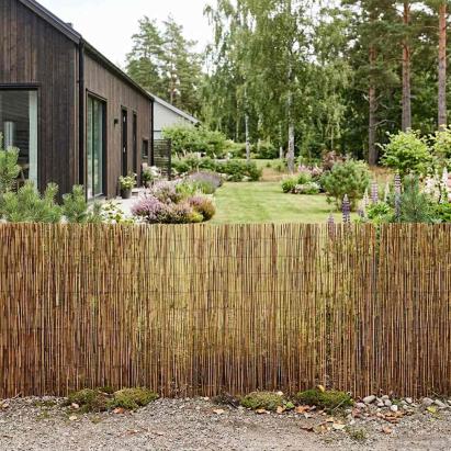 Gard de Grădină Carbonizat 300 x 90 cm Stuf GartenMobel Dekor