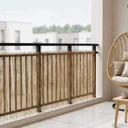 Gard de Grădină Carbonizat 600 x 80 cm Stuf GartenMobel Dekor