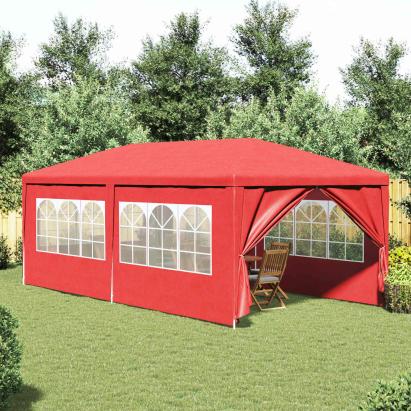 Cort pentru Petreceri 600 x 300 x 255 cm Roșu PE și oțel GartenMobel Dekor