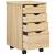 Cabinet mobil cu roata Maro 34 x 39 x 56 cm Lemn masiv de pin GartenMobel Dekor