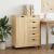 Cabinet mobil cu roata Maro 63,5 x 39 x 79 cm Lemn de pin masiv GartenMobel Dekor