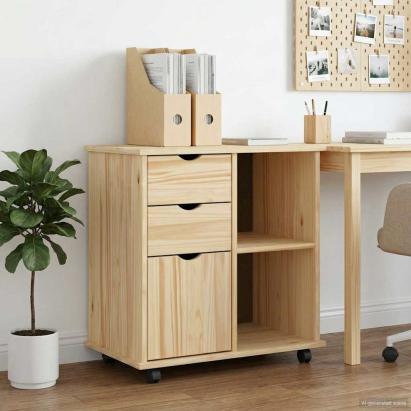 Cabinet mobil Maro 63,5 x 39 x 65,5 cm Lemn de pin masiv GartenMobel Dekor