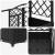 Pat Ridicat cu Trellis și Acoperiș Negru 163 x 40 x 126 cm PP GartenMobel Dekor