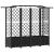 Pat Ridicat cu Trellis și Acoperiș Negru 204 x 40 x 141 cm PP GartenMobel Dekor