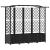 Pat Ridicat cu Trellis și Acoperiș Negru 204 x 40 x 141 cm PP GartenMobel Dekor