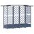 Pat Ridicat cu Trellis și Acoperiș Gri 203,5 x 40 x 125 cm PP GartenMobel Dekor