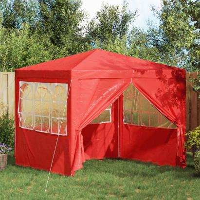 Cort pentru Petreceri Roșu 250 x 250 x 240 cm PE și oțel GartenMobel Dekor