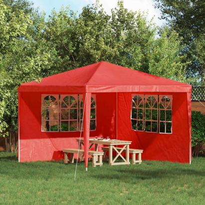 Perete lateral pentru cort de petrecere 2 pcs 300 x 195 cm Roșu GartenMobel Dekor