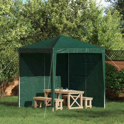 Perete lateral pentru cort de petrecere 2 pcs Verde PE și oțel GartenMobel Dekor