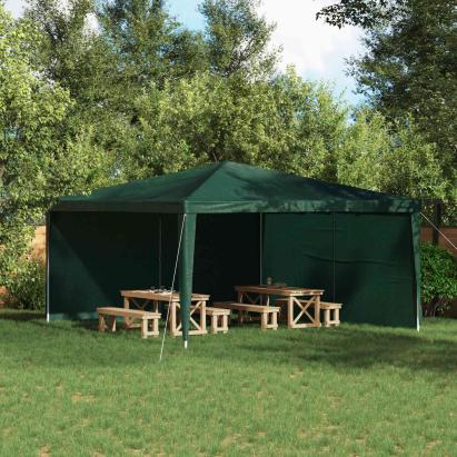 Perete lateral pentru cort de petrecere 2 pcs Verde PE și oțel GartenMobel Dekor
