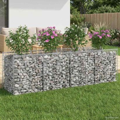 Pat ridicat din gabion Argintiu GartenMobel Dekor