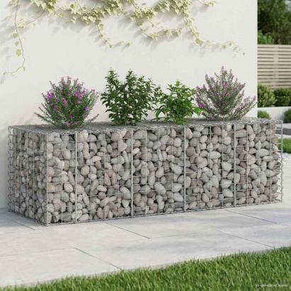 Pat ridicat din gabion Argintiu GartenMobel Dekor
