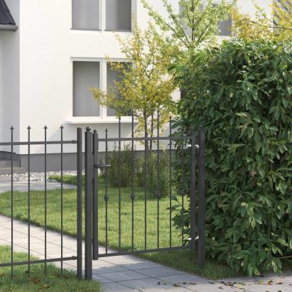 Poartă de gard HORST 100 x 100 cm Metal Negru Blocat GartenMobel Dekor