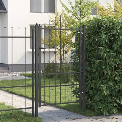 Poartă de gard cu blocare Asten Negru 150 x 88 cm Oțel GartenMobel Dekor