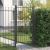 Poartă de gard cu blocare Asten Negru 175 x 88 cm Oțel GartenMobel Dekor
