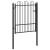 Poartă de gard HORST 100 x 125 cm Metal Negru Blocat GartenMobel Dekor