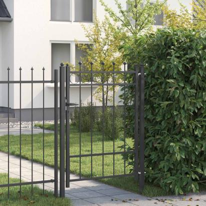 Poartă de gard HORST 100 x 125 cm Metal Negru Blocat GartenMobel Dekor