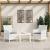 Set de lounge cu pernă 3 pcs Alb PP GartenMobel Dekor