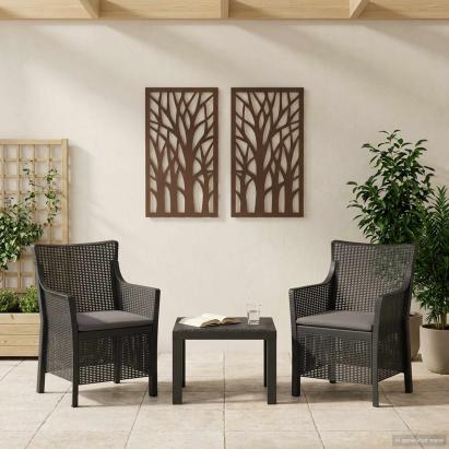 Set de lounge cu pernă 3 pcs Antracit PP GartenMobel Dekor