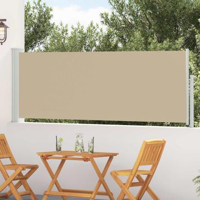 Jaluzea laterală retractabilă Bej 500 x 100 cm Poliester GartenMobel Dekor