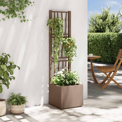 Ghiveci de grădină cu trellis Maro 36 x 36 x 140 cm PP GartenMobel Dekor