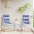 Perne pentru exterior 2 pcs Albastru și Alb 120 x 50 x 7 cm GartenMobel Dekor
