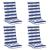 Perne pentru exterior 4 pcs Albastru și Alb 120 x 50 x 7 cm GartenMobel Dekor