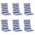 Perne pentru exterior 6 pcs Albastru și Alb 120 x 50 x 7 cm GartenMobel Dekor
