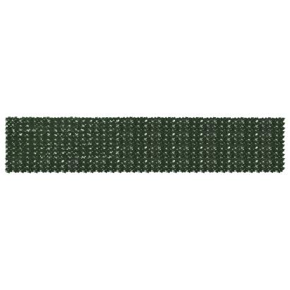 Ecran de balcon cu frunze verde închis 500x100 cm, paravan intimitate