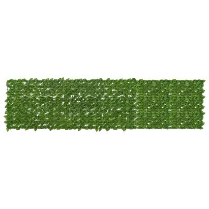 Ecran de balcon cu frunze decorative, verde, 300 x 75 cm, rezistent UV