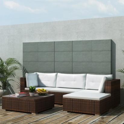 Set mobilier de grădină cu perne, 5 piese, maro, poliratan GartenMobel Dekor