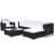 Set mobilier de grădină cu perne, 6 piese, negru, poliratan GartenMobel Dekor