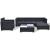 Set mobilier de grădină cu perne, 6 piese, negru, poliratan GartenMobel Dekor