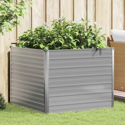 Pat înalt straturi, 100x100x77, oțel galvanizat, gri GartenMobel Dekor