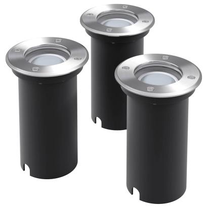 Corpuri de iluminat LED pentru sol, exterior, rotunde, 3 buc. GartenMobel Dekor