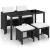 Set mobilier de exterior cu perne, 5 piese, negru, poliratan GartenMobel Dekor